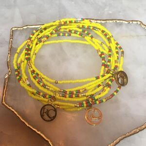 SUMMER YELLOW Three Strand Beaded Bracelets!